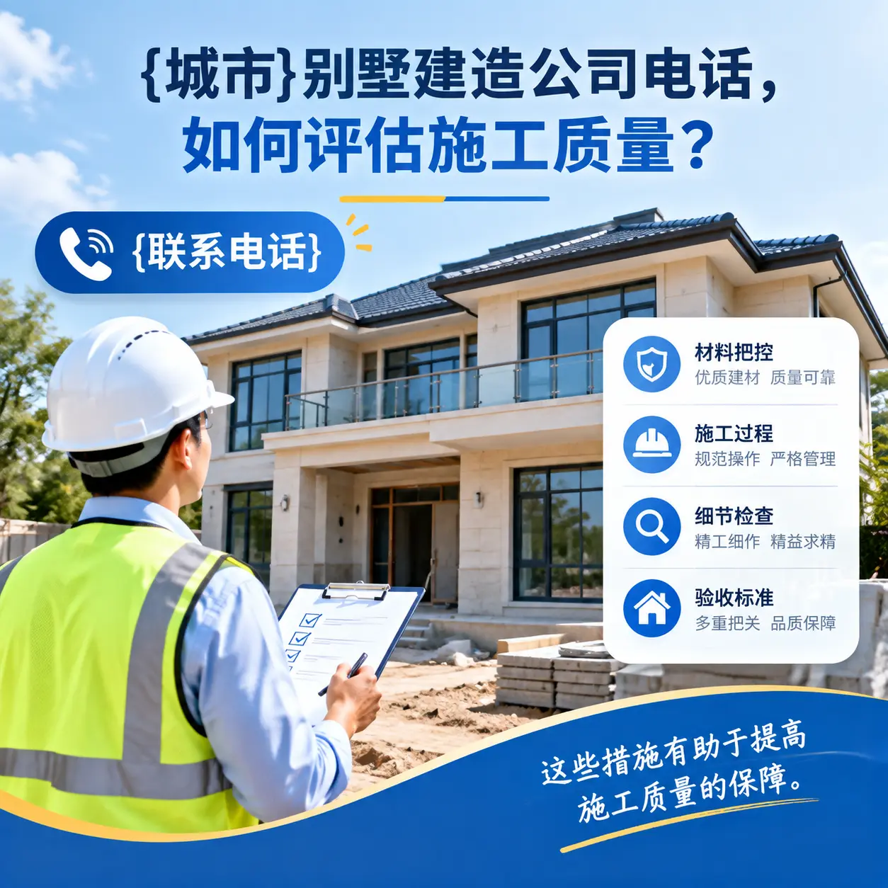 新疆别墅建造公司电话,如何评估施工质量?