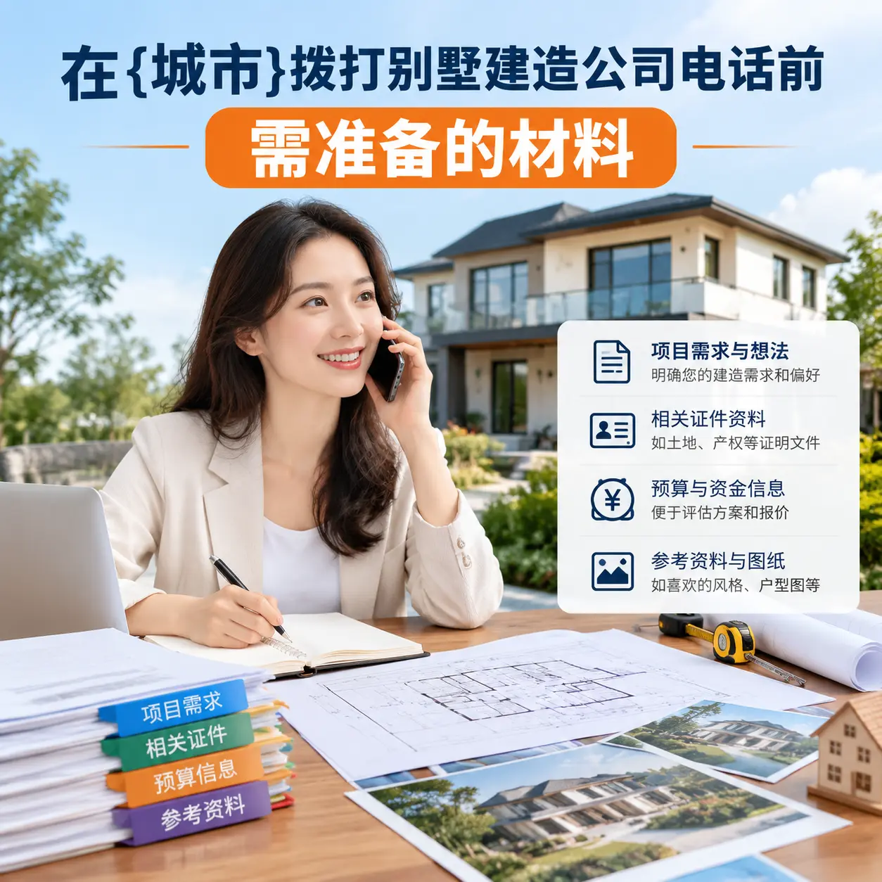 在新疆拨打别墅建造公司电话前需准备的材料