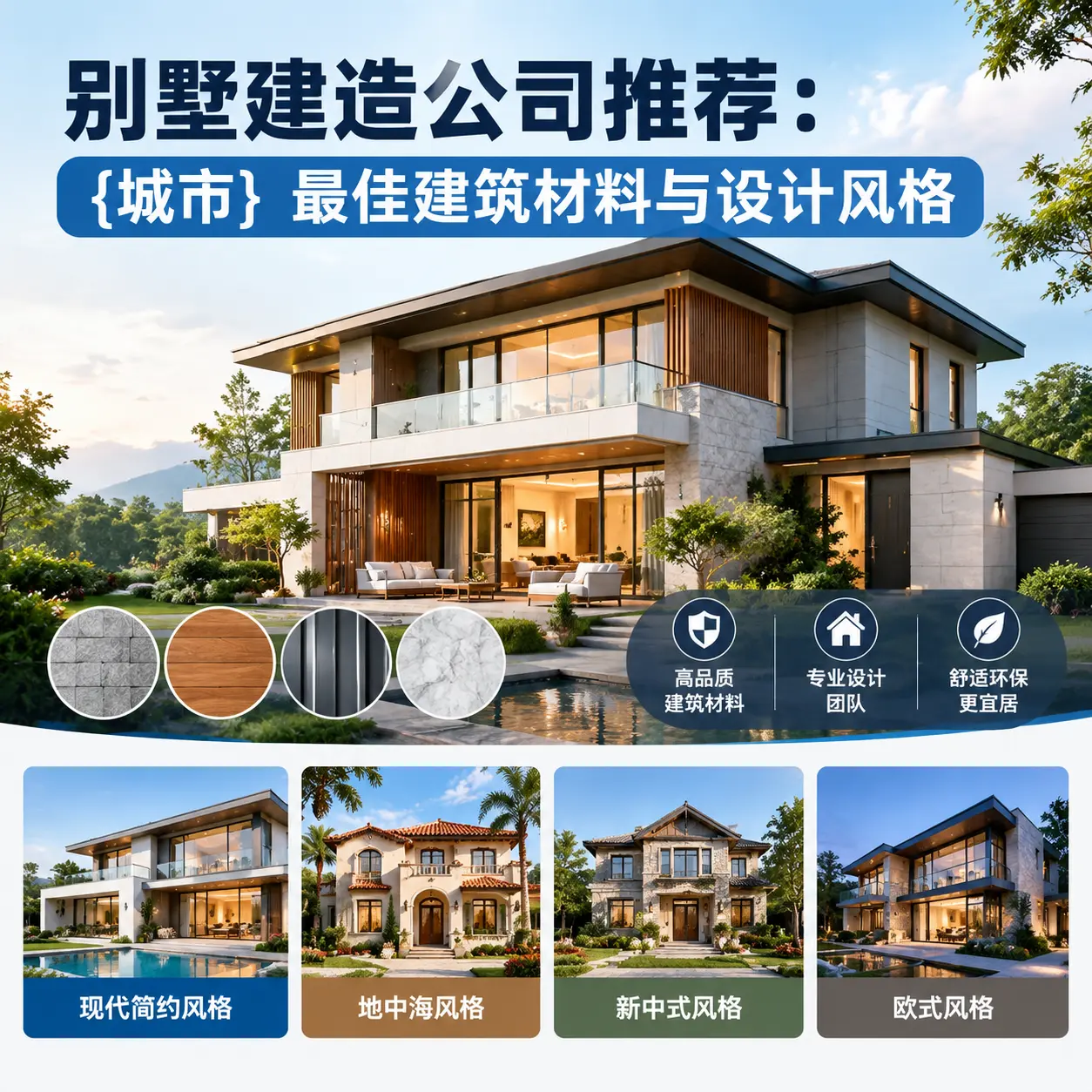别墅建造公司推荐: 新疆 最佳建筑材料与设计风格